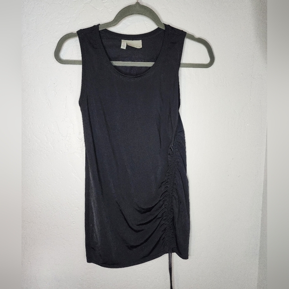 Athleta Ruched Side Tie Black Tank Top Size XS - Picture 3 of 7